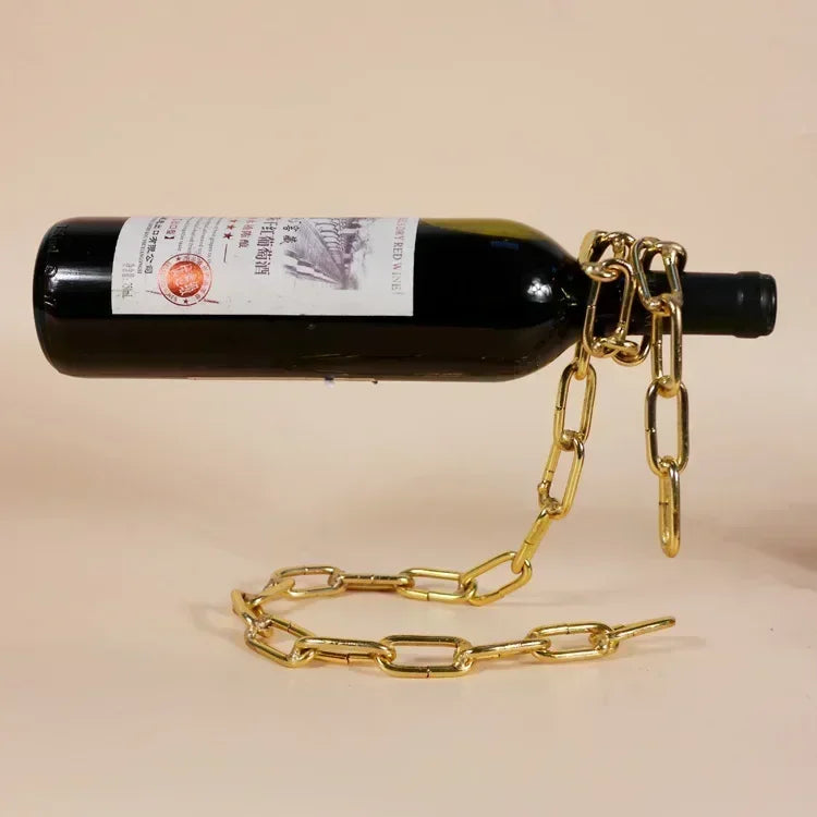 Magical Floating Iron Chain Wine Rack