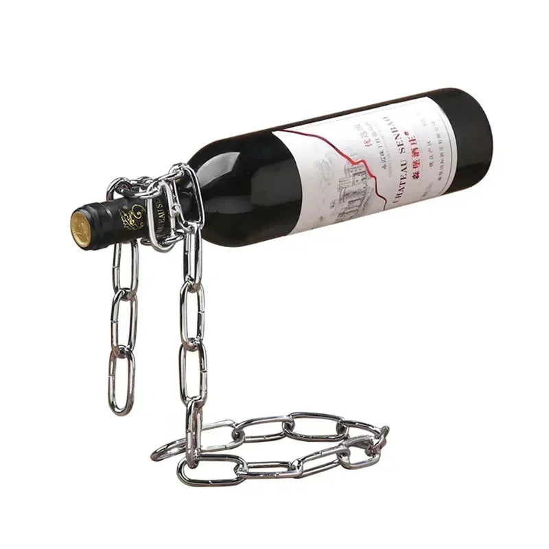 Magical Floating Iron Chain Wine Rack