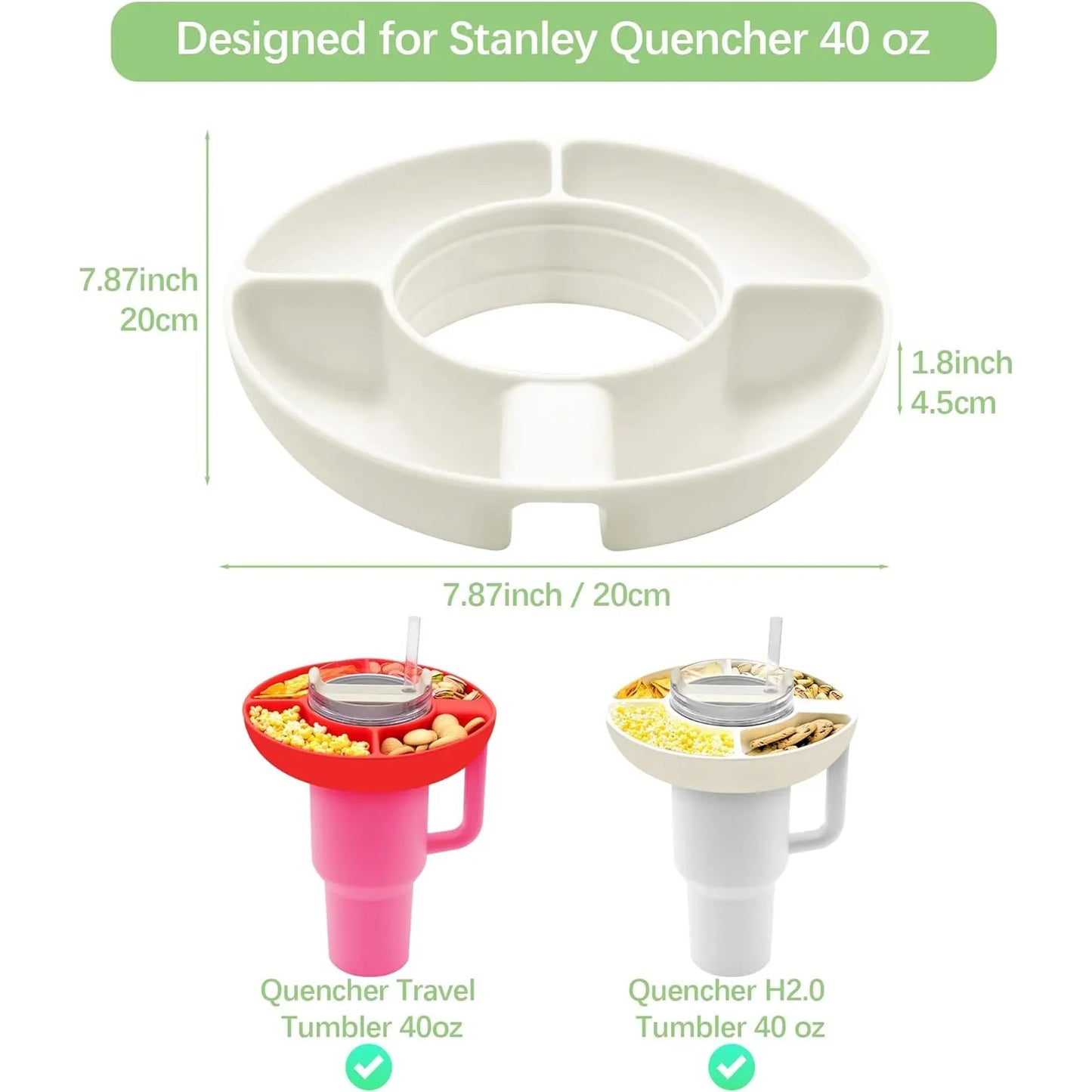 Silicone Snack Tray Attachment for Stanley Cup