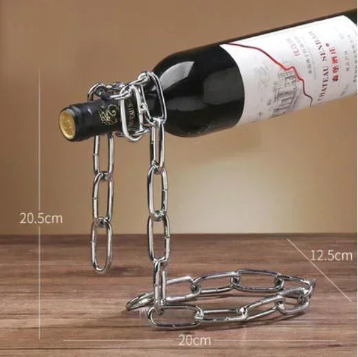 Magical Floating Iron Chain Wine Rack